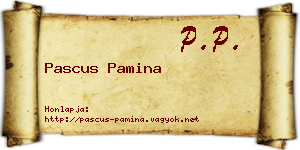 Pascus Pamina névjegykártya